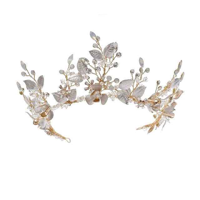 Virginia Crystal Bridal Tiara with Earrings