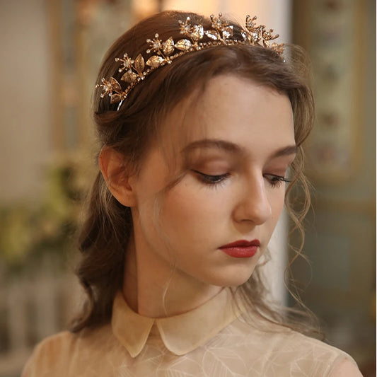 Aurora Gold Floral Bohemian Bridal Headband