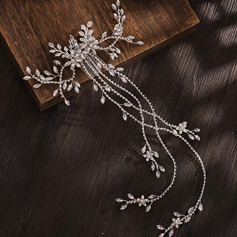 Bridal Silver Crystal Hair Vine